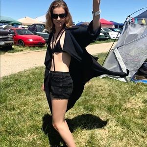 Long lightweight Aritzia black trench coat